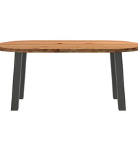 Esstisch Hellbraun 180x90x74 cm Massivholz Eiche Oval
