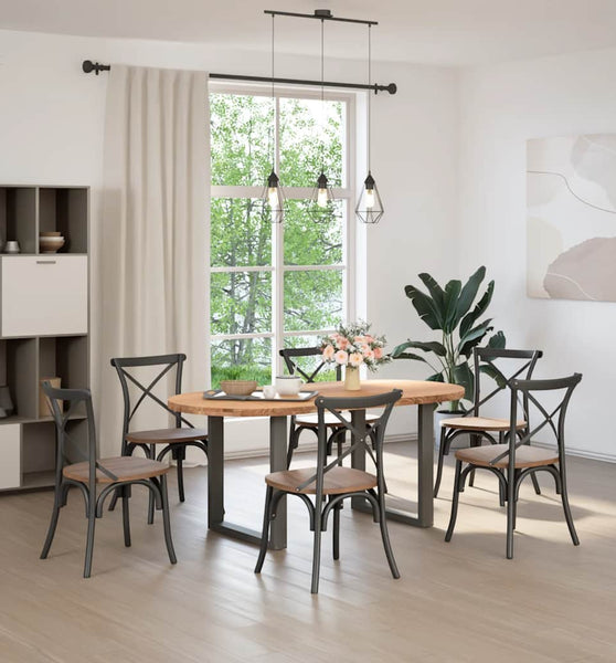 Esstisch Hellbraun 180x90x74 cm Massivholz Eiche Oval