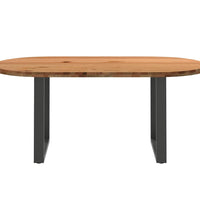 Esstisch Hellbraun 180x90x74 cm Massivholz Eiche Oval