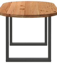 Esstisch Hellbraun 180x90x74 cm Massivholz Eiche Oval