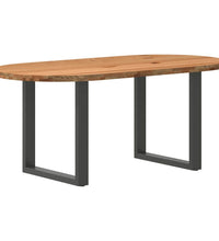 Esstisch Hellbraun 180x90x74 cm Massivholz Eiche Oval