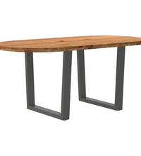 Esstisch Hellbraun 180x90x74 cm Massivholz Eiche Oval