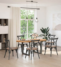 Esstisch Hellbraun 180x90x74 cm Massivholz Eiche Oval