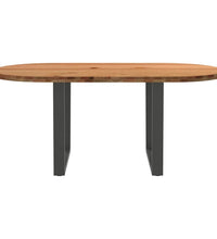 Esstisch Hellbraun 180x90x74 cm Massivholz Eiche Oval