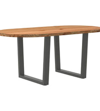 Esstisch Hellbraun 180x90x74 cm Massivholz Eiche Oval