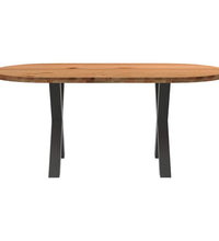 Esstisch Hellbraun 180x90x74 cm Massivholz Eiche Oval