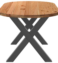 Esstisch Hellbraun 180x90x74 cm Massivholz Eiche Oval