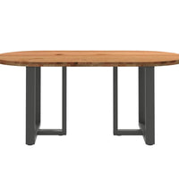 Esstisch Hellbraun 180x90x74 cm Massivholz Eiche Oval