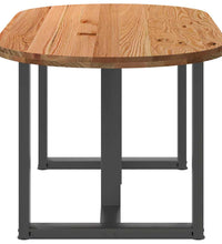 Esstisch Hellbraun 180x90x74 cm Massivholz Eiche Oval