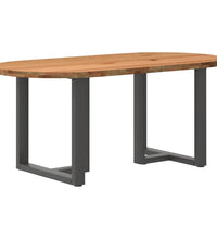 Esstisch Hellbraun 180x90x74 cm Massivholz Eiche Oval