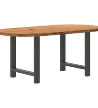 Esstisch Hellbraun 180x90x74 cm Massivholz Eiche Oval