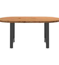 Esstisch Hellbraun 180x90x74 cm Massivholz Eiche Oval