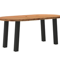 Esstisch Hellbraun 180x90x74 cm Massivholz Eiche Oval