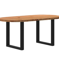 Esstisch Hellbraun 180x90x74 cm Massivholz Eiche Oval