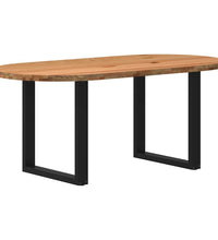 Esstisch Hellbraun 180x90x74 cm Massivholz Eiche Oval