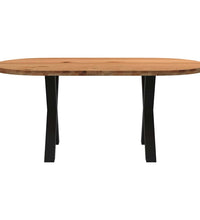 Esstisch Hellbraun 180x90x74 cm Massivholz Eiche Oval