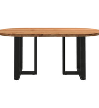 Esstisch Hellbraun 180x90x74 cm Massivholz Eiche Oval