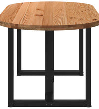 Esstisch Hellbraun 180x90x74 cm Massivholz Eiche Oval