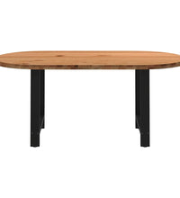 Esstisch Hellbraun 180x90x74 cm Massivholz Eiche Oval