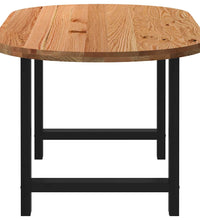 Esstisch Hellbraun 180x90x74 cm Massivholz Eiche Oval