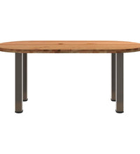 Esstisch Hellbraun 180x90x74 cm Massivholz Eiche Oval