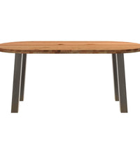 Esstisch Hellbraun 180x90x74 cm Massivholz Eiche Oval