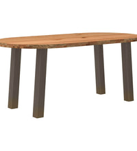 Esstisch Hellbraun 180x90x74 cm Massivholz Eiche Oval