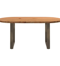 Esstisch Hellbraun 180x90x74 cm Massivholz Eiche Oval