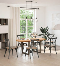 Esstisch Hellbraun 180x90x74 cm Massivholz Eiche Oval