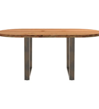 Esstisch Hellbraun 180x90x74 cm Massivholz Eiche Oval