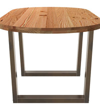 Esstisch Hellbraun 180x90x74 cm Massivholz Eiche Oval