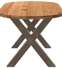 Esstisch Hellbraun 180x90x74 cm Massivholz Eiche Oval