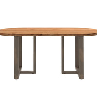 Esstisch Hellbraun 180x90x74 cm Massivholz Eiche Oval