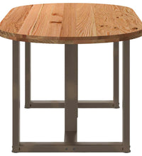 Esstisch Hellbraun 180x90x74 cm Massivholz Eiche Oval