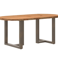 Esstisch Hellbraun 180x90x74 cm Massivholz Eiche Oval