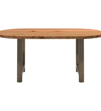 Esstisch Hellbraun 180x90x74 cm Massivholz Eiche Oval