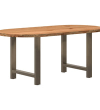 Esstisch Hellbraun 180x90x74 cm Massivholz Eiche Oval
