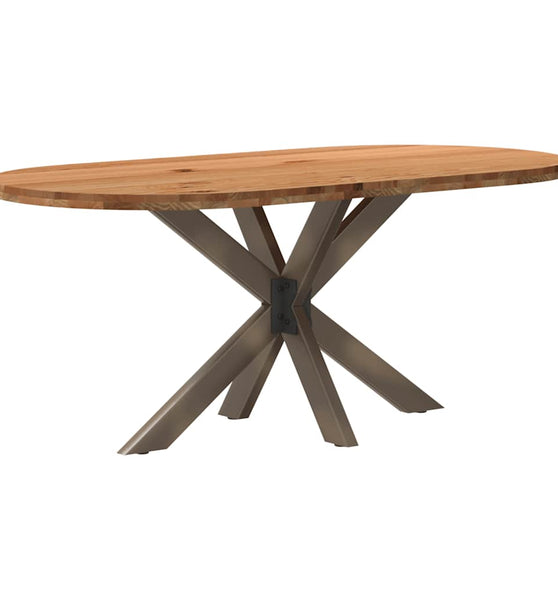 Esstisch Hellbraun 180x90x74 cm Massivholz Eiche Oval