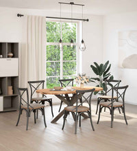 Esstisch Hellbraun 180x90x74 cm Massivholz Eiche Oval