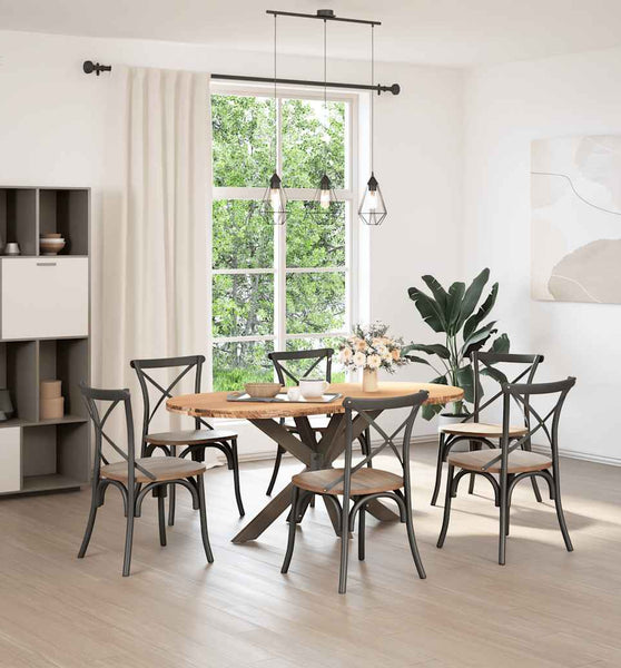 Esstisch Hellbraun 180x90x74 cm Massivholz Eiche Oval