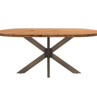 Esstisch Hellbraun 180x90x74 cm Massivholz Eiche Oval
