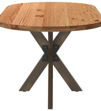 Esstisch Hellbraun 180x90x74 cm Massivholz Eiche Oval