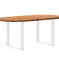 Esstisch Hellbraun 180x90x74 cm Massivholz Eiche Oval