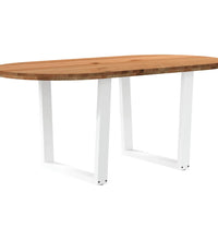 Esstisch Hellbraun 180x90x74 cm Massivholz Eiche Oval