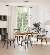 Esstisch Hellbraun 180x90x74 cm Massivholz Eiche Oval