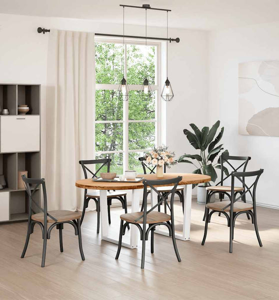 Esstisch Hellbraun 180x90x74 cm Massivholz Eiche Oval