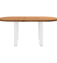 Esstisch Hellbraun 180x90x74 cm Massivholz Eiche Oval