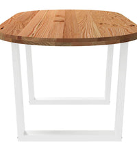 Esstisch Hellbraun 180x90x74 cm Massivholz Eiche Oval