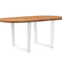 Esstisch Hellbraun 180x90x74 cm Massivholz Eiche Oval