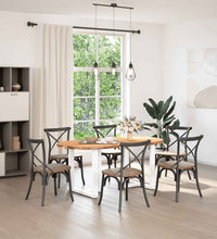 Esstisch Hellbraun 180x90x74 cm Massivholz Eiche Oval